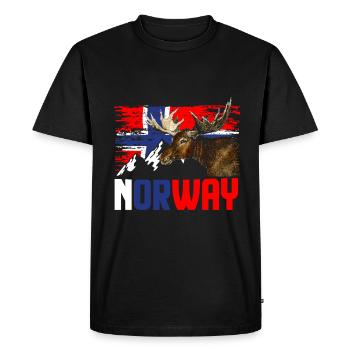 Norwegen Elch - Männer Premium Bio T-Shirt - Schwarz - Vorne - Nico (187cm)