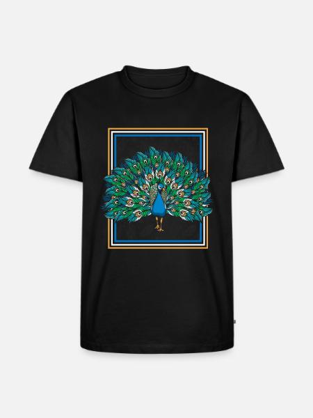 Peacock - Men's Premium Organic T-Shirt - black