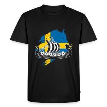 Suède Vikings - T-shirt Premium bio Homme - noir - Devant - Nico (187cm)