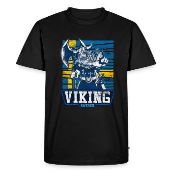 Suède Vikings - T-shirt Premium bio Homme - noir - Devant - Nico (187cm)