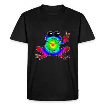 grenouille - T-shirt Premium bio Homme - noir - Devant - Nico (187cm)