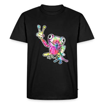 Frog Tree Frog - Men's Premium Organic T-Shirt - black - Front - Nico (187cm)