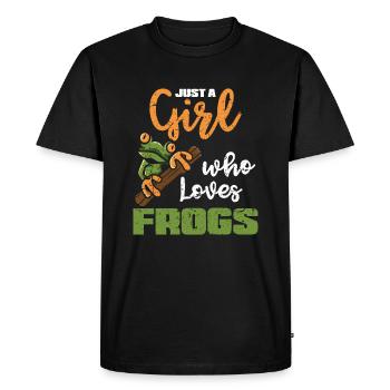 Frog Girl - Men's Premium Organic T-Shirt - black - Front - Nico (187cm)