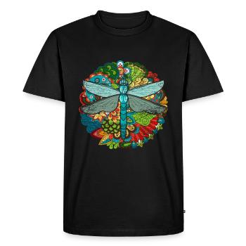Insectes libellule - T-shirt Premium bio Homme - noir - Devant - Nico (187cm)