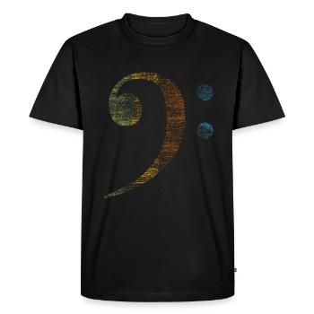 Bass clef music - Men's Premium Organic T-Shirt - black - Front - Nico (187cm)