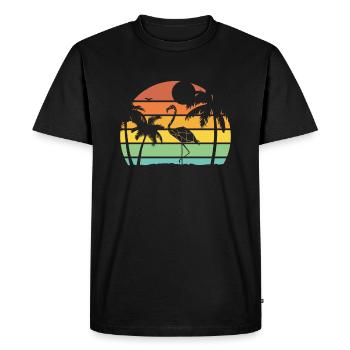 Flamingo summer - Men's Premium Organic T-Shirt - black - Front - Nico (187cm)