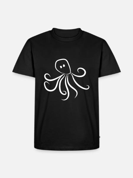 Oktopus - Männer Premium Bio T-Shirt - Schwarz