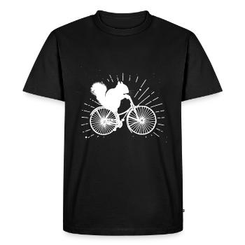 Écureuil de bicyclette - T-shirt Premium bio Homme - noir - Devant - Nico (187cm)