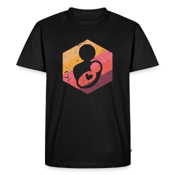 Sage-femme - T-shirt Premium bio Homme - noir - Devant - Nico (187cm)