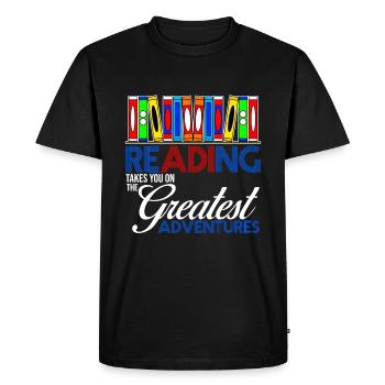 lire - T-shirt Premium bio Homme - noir - Devant - Nico (187cm)
