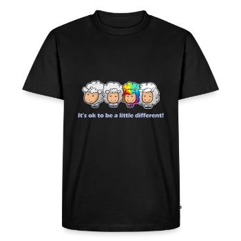 It's ok to be a little different! Sheep Crazy - Men's Premium Organic T-Shirt - black - Front - Nico (187cm)