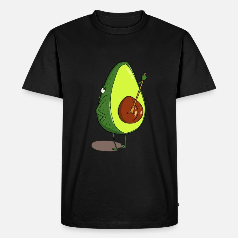 Avocado - Männer Premium Bio T-Shirt - Schwarz