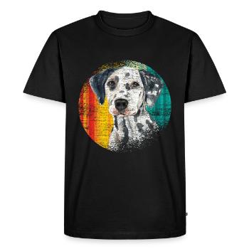Amoureux des animaux dalmate - T-shirt Premium bio Homme - noir - Devant - Nico (187cm)