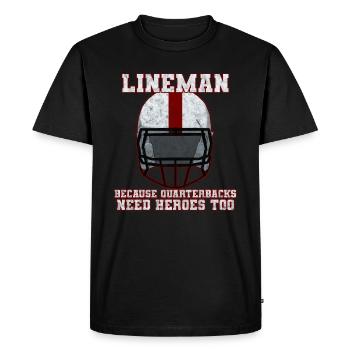 Les quarterbacks de football ont aussi besoin de héros - T-shirt Premium bio Homme - noir - Devant - Nico (187cm)