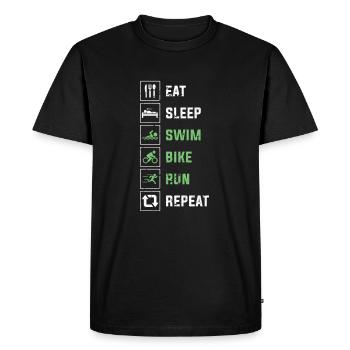 Triathlon - T-shirt Premium bio Homme - noir - Devant - Nico (187cm)