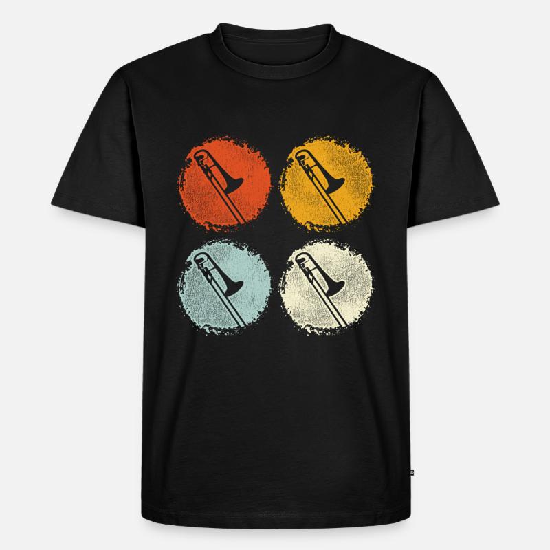Posaune - Männer Premium Bio T-Shirt - Schwarz