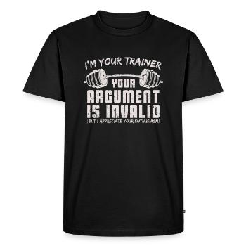 Personal Trainer Gym - Men's Premium Organic T-Shirt - black - Front - Nico (187cm)
