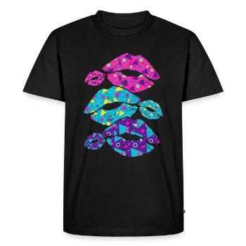Mode des années 80 - T-shirt Premium bio Homme - noir - Devant - Nico (187cm)
