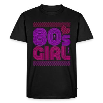 Fille des années 80 - T-shirt Premium bio Homme - noir - Devant - Nico (187cm)