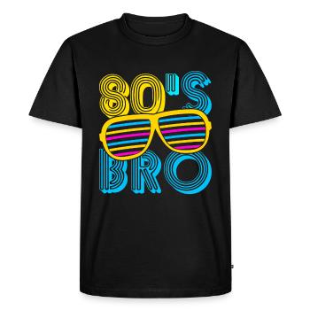 80 - T-shirt Premium bio Homme - noir - Devant - Nico (187cm)