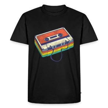 80 - T-shirt Premium bio Homme - noir - Devant - Nico (187cm)