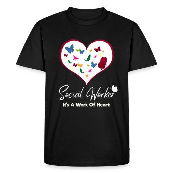 Social Worker It’s A Work Of Heart Travailleurs sociaux - T-shirt Premium bio Homme - noir - Devant - Nico (187cm)