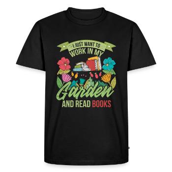 Jardinier Livres - T-shirt Premium bio Homme - noir - Devant - Nico (187cm)