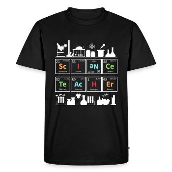 Teacher Science - Men's Premium Organic T-Shirt - black - Front - Nico (187cm)