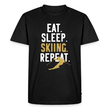 Ski Ski Holiday Ski Repeat - Men's Premium Organic T-Shirt - black - Front - Nico (187cm)