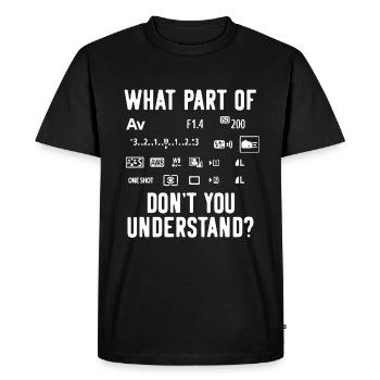 Photographe Photographie Énonciations photo Drôle - T-shirt Premium bio Homme - noir - Devant - Nico (187cm)