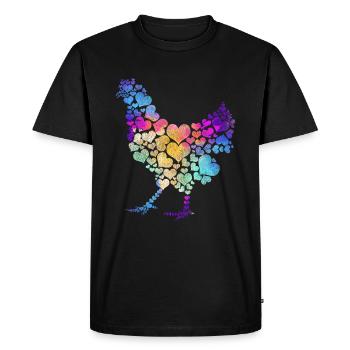 Chicken Love Gift - Men's Premium Organic T-Shirt - black - Front - Nico (187cm)