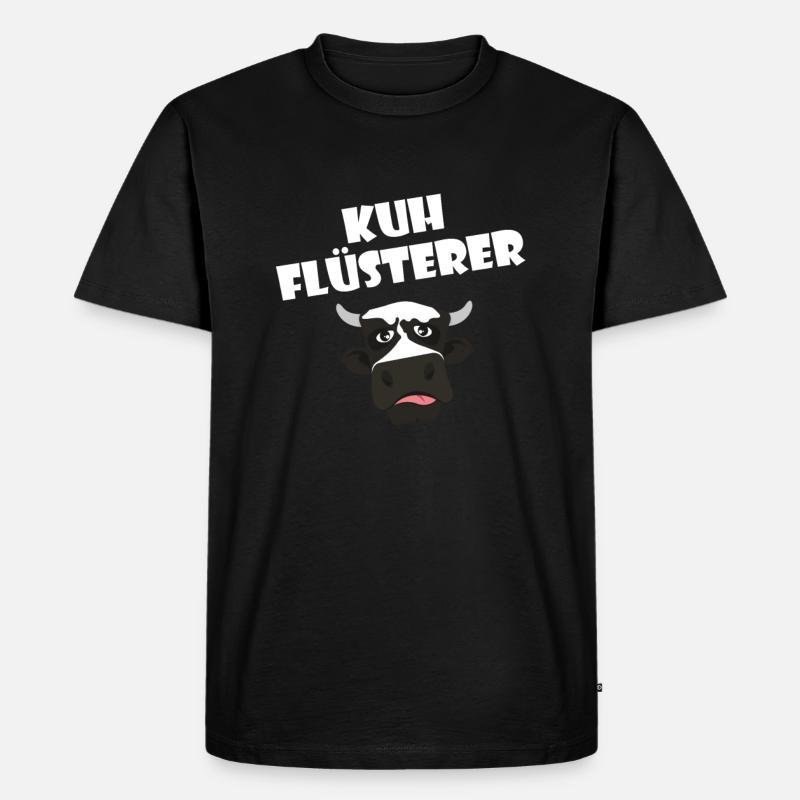 Kuhflüsterer - Männer Premium Bio T-Shirt - Schwarz