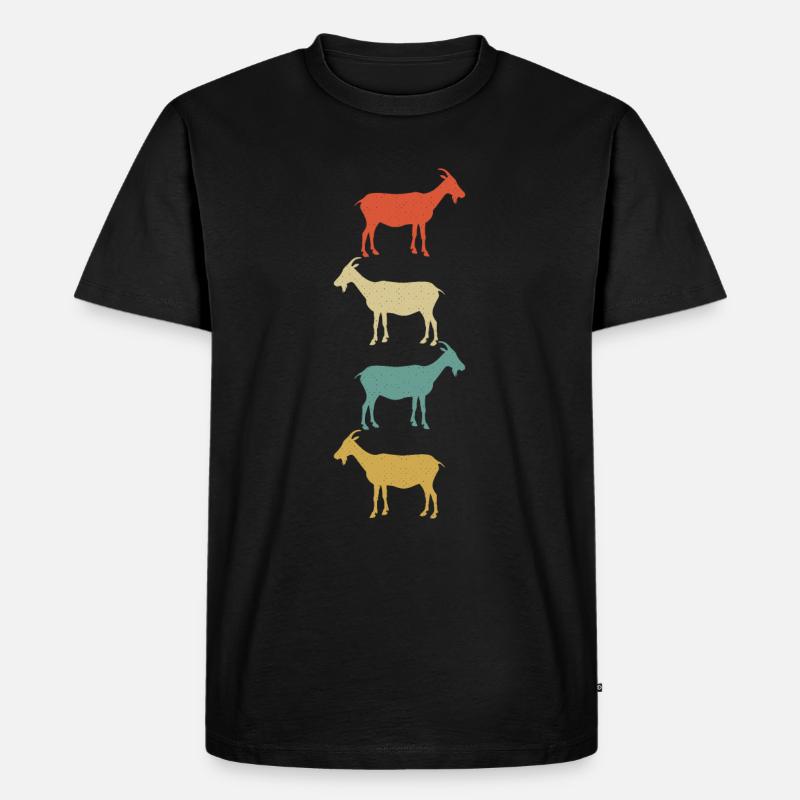 Ziege Ziegenbock Bunt - Männer Premium Bio T-Shirt - Schwarz