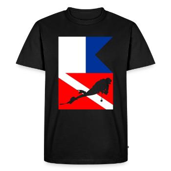 Drapeaux de plongeurs - T-shirt Premium bio Homme - noir - Devant - Nico (187cm)