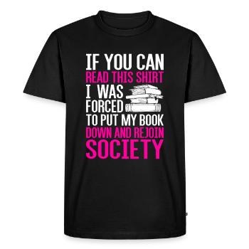 livres - T-shirt Premium bio Homme - noir - Devant - Nico (187cm)