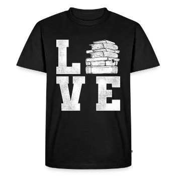 Livre amour passe-temps - T-shirt Premium bio Homme - noir - Devant - Nico (187cm)