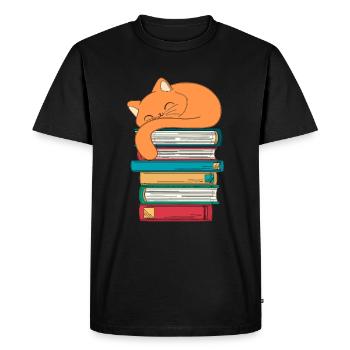 Livre Minou - T-shirt Premium bio Homme - noir - Devant - Nico (187cm)
