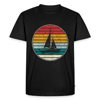 Retro sailing boat - Men's Premium Organic T-Shirt - black - Front - Nico (187cm)