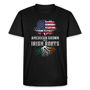 Irlande Amérique pays - T-shirt Premium bio Homme - noir - Devant - Nico (187cm)