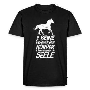 Reiterin Reiter Reitersprüche Seele - Männer Premium Bio T-Shirt - Schwarz - Vorne - Nico (187cm)