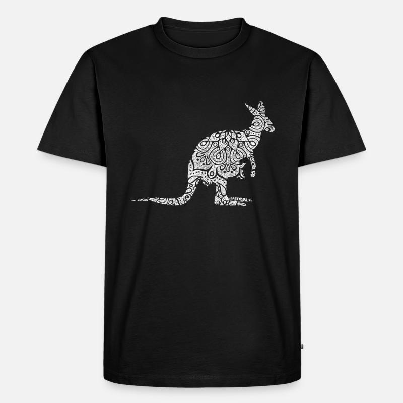 Känguru - Männer Premium Bio T-Shirt - Schwarz