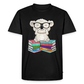 Koala books - Men's Premium Organic T-Shirt - black - Front - Nico (187cm)