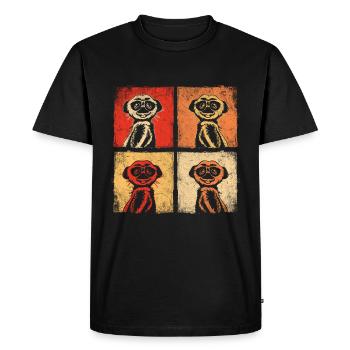 Suricate mignon animal afrique - T-shirt Premium bio Homme - noir - Devant - Nico (187cm)
