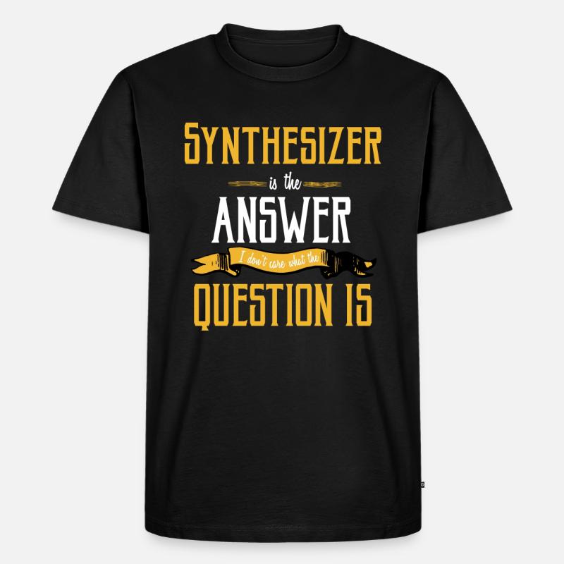 Synthesizer - Männer Premium Bio T-Shirt - Schwarz