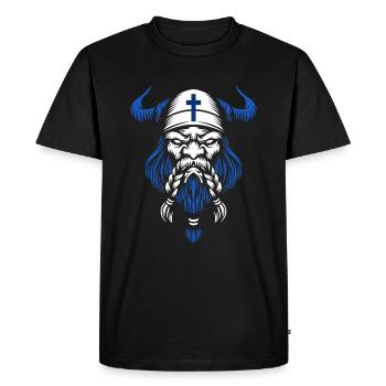 Finlande pays viking - T-shirt Premium bio Homme - noir - Devant - Nico (187cm)