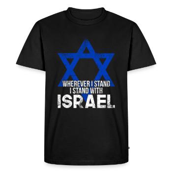 Israël Star de David Israeil - T-shirt Premium bio Homme - noir - Devant - Nico (187cm)