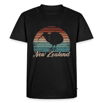 nouvelle-Zélande - T-shirt Premium bio Homme - noir - Devant - Nico (187cm)