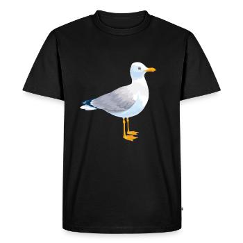 Tshirt mouettes oiseaux de mer - T-shirt Premium bio Homme - noir - Devant - Nico (187cm)