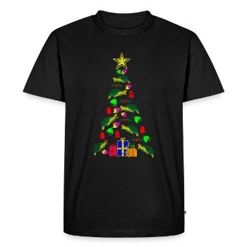 Turtle Christmas Tree - Men's Premium Organic T-Shirt - black - Front - Nico (187cm)