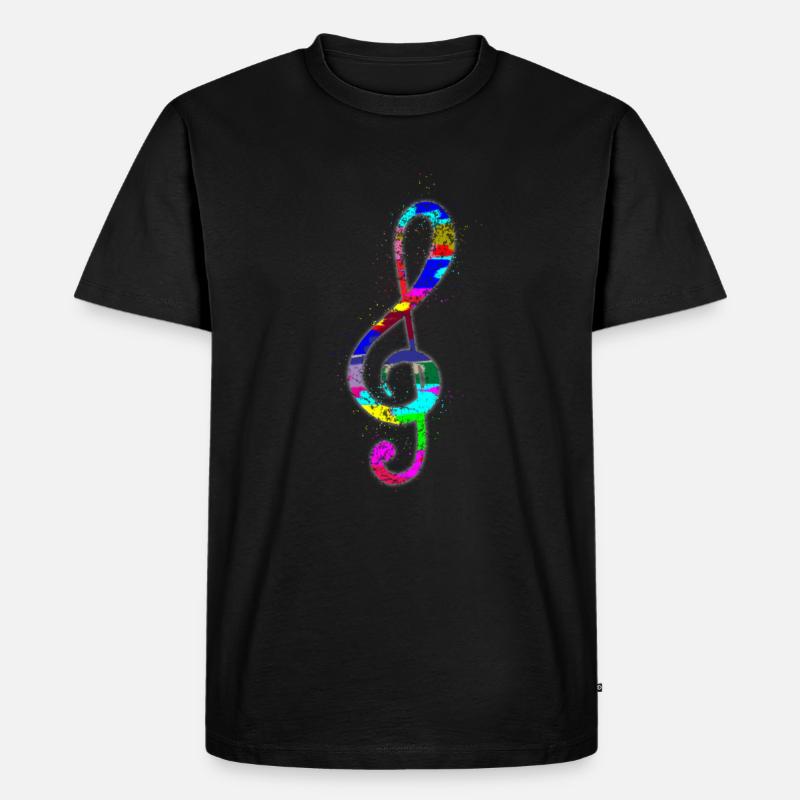Clef musical notes - Men's Premium Organic T-Shirt - black